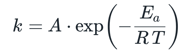 k = A · exp(−E_a / (R · T))