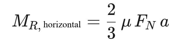 M_R,liegend = 2/3 · μ · F_N · a