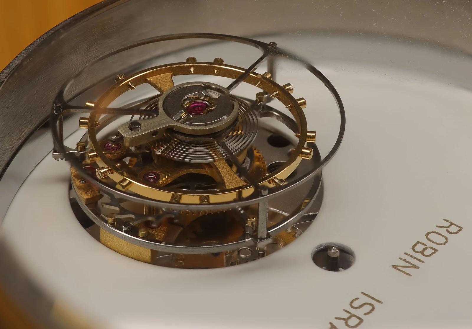 Handgefertigtes fliegendes Tourbillon von Robin Israel